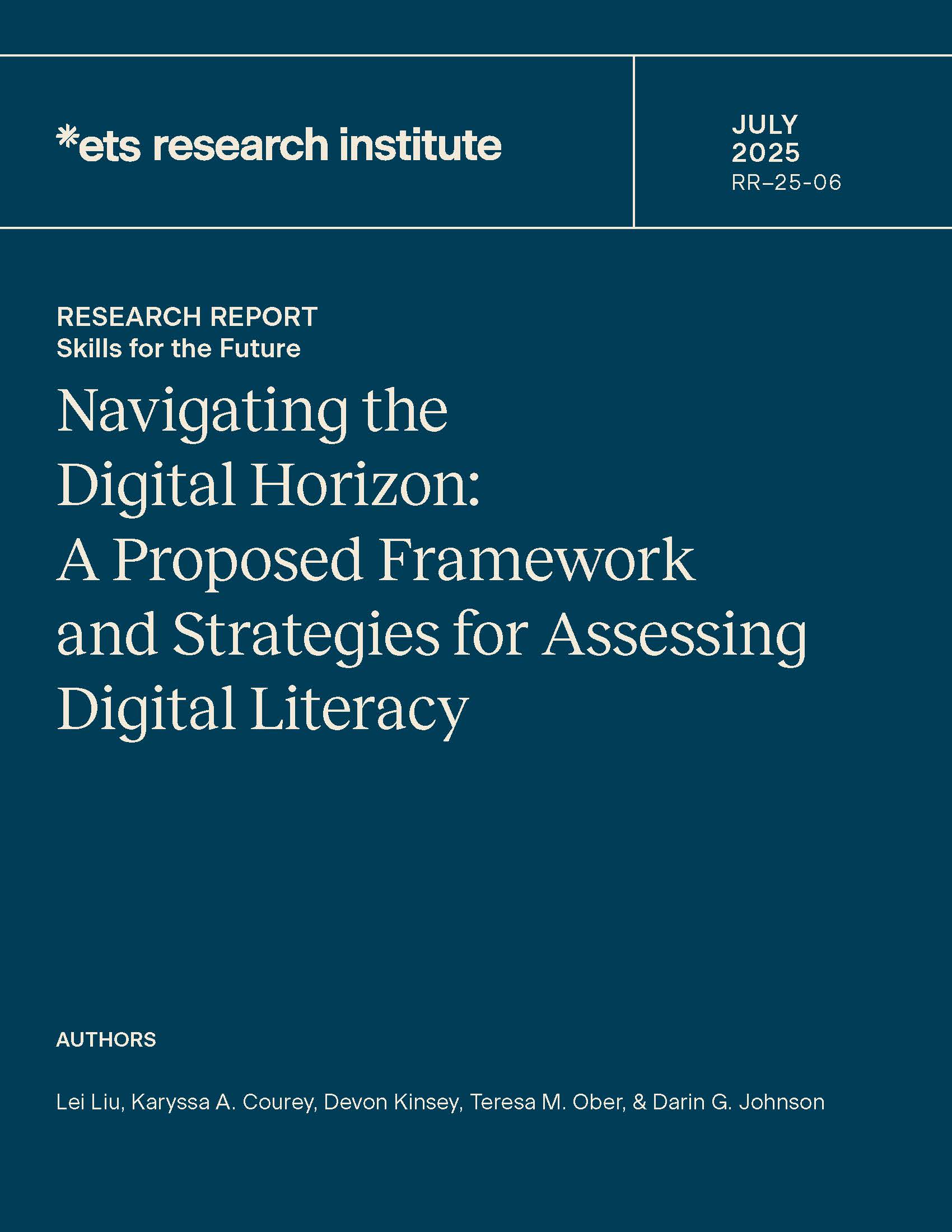 Cover for ETS Research Report No. RR-25-06, Communication as a Future Ready Skill: A Proposed Framework and Strategies for Assessment