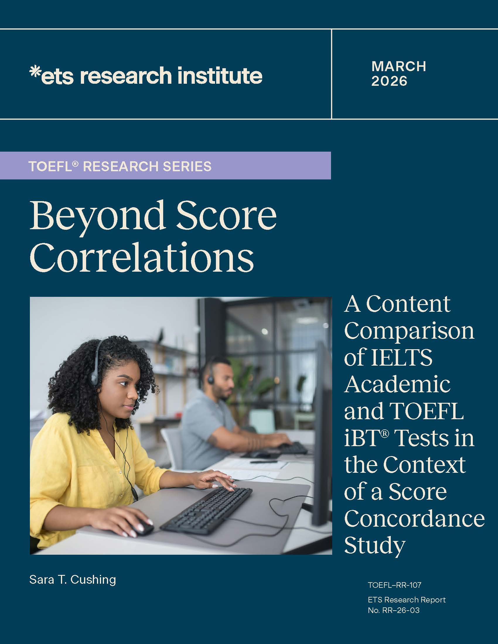 Cover for ETS Research Report No. RR-26-03 Beyond Score Correlations
